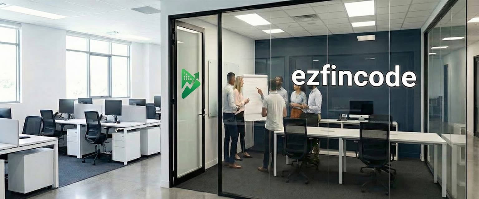 EzFinCode Team collaborating and sharing ideas